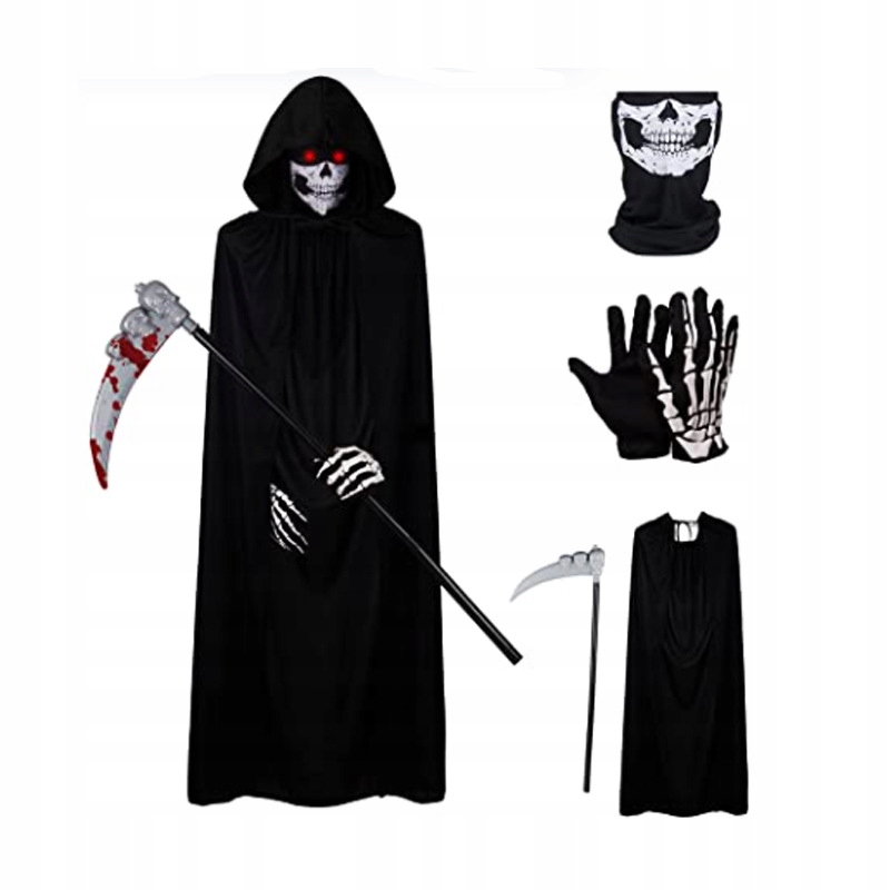 Sada 4 kusov halloweenskych kostýmov Death the Reaper